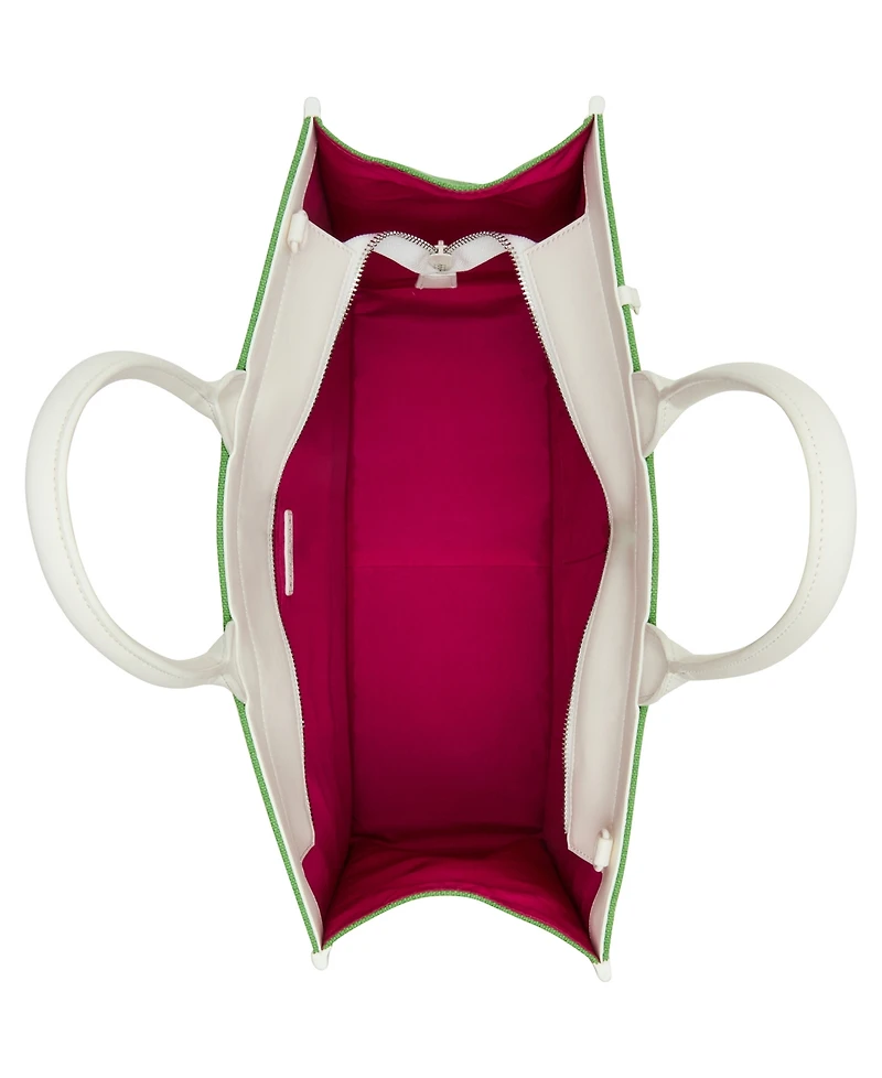 Betsey Johnson Queen of The Green Canvas Large Tote Bag