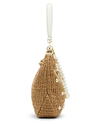 Betsey Johnson Straw Cultured Pearl Large Hobo Bag