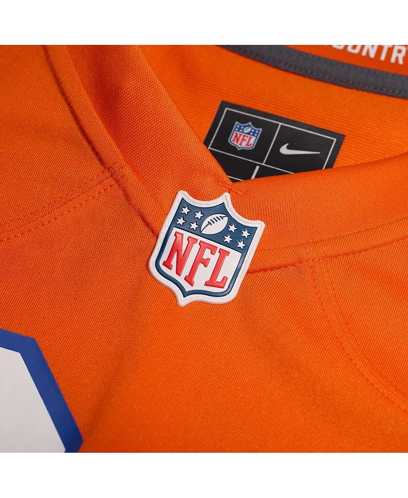 Nike Men's Bo Nix Orange Denver Broncos Mile High Collection 1977 Throwback Player Game Jersey