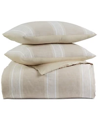 Charter Club Clifton Cotton/Linen Stripe 3-Pc. Comforter Set, Full/Queen, Exclusively at Macy's