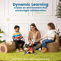 ECR4Kids SoftZone Tree Log Chair, Chocolate