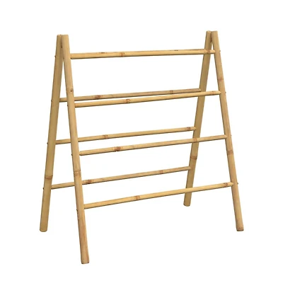 Double Towel Ladder with 4 Rungs 35.4"x19.7"x39.4" Bamboo