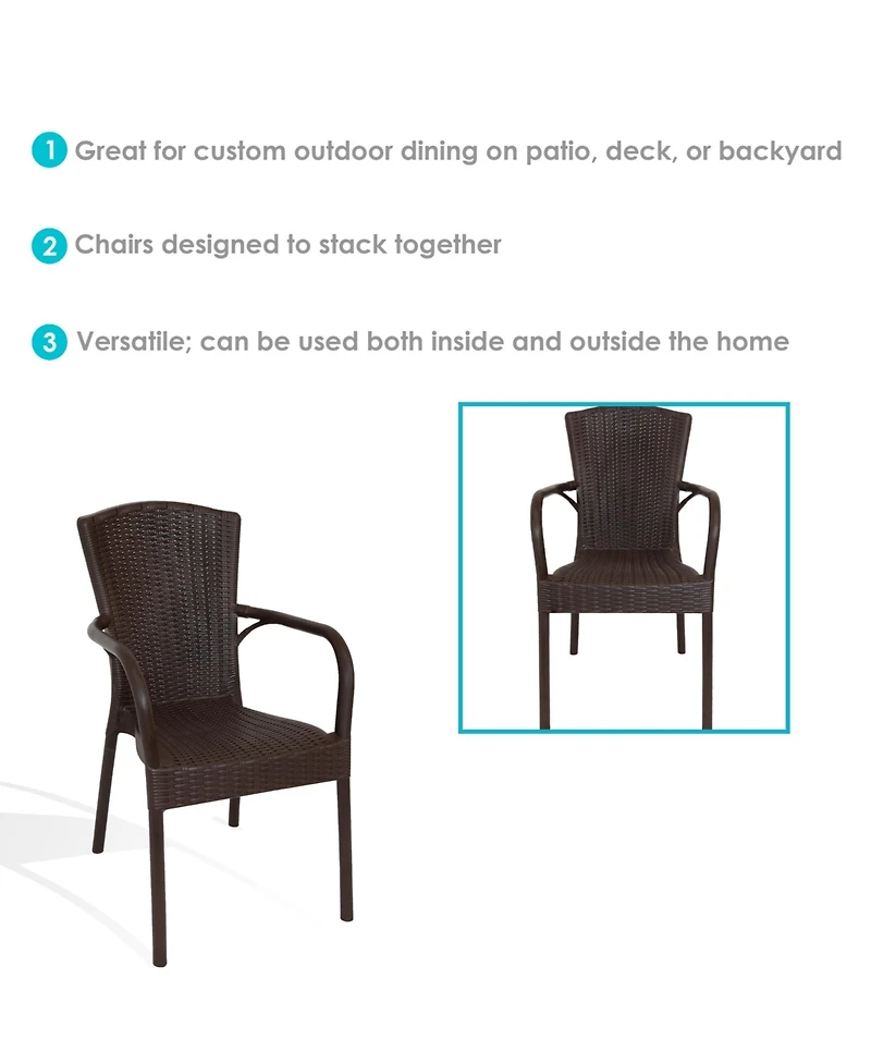 Faux Wood Design Plastic All-Weather Commercial-Grade Segesta Indoor/Outdoor Patio Dining Chair
