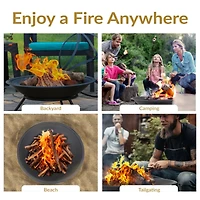 Outdoor Camping or Backyard Replacement Round Steel with Heat-Resistant Paint Finish Fire Pit Bowl - Black