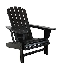 Adirondack Chair with Cup Holder - Outdoor All-Weather for the Fire Pit, Patio, Campsite, or Yard 300-Pound Capacity White