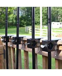 Outdoor Easy-to-Install Metal Patio Balcony Deck Railing Torch Lantern Light Clamp Set