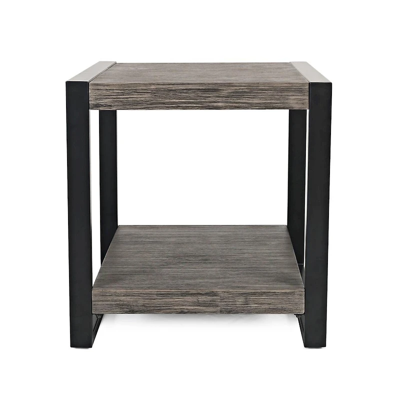 Pinnacle Modern Loft Iron and Wood End Table