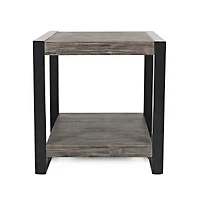 Pinnacle Modern Loft Iron and Wood End Table
