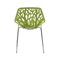 LeisureMod Modern Asbury Dining Chair w/ Chromed Legs