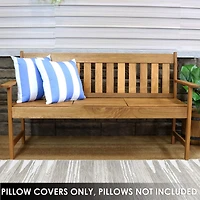 Indoor/Outdoor Weather-Resistant Polyester Square Decorative Pillow Cover Only with Zipper Closures