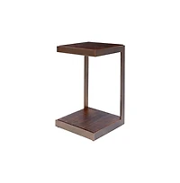 Global Archive Distressed Acacia and Stainless Steel "C" Table