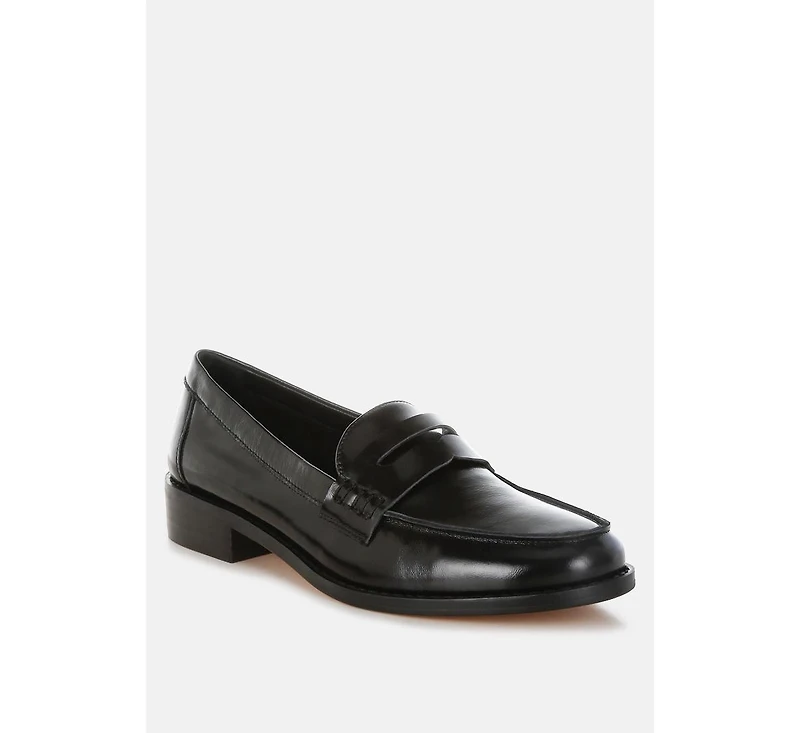 Roxana Real Leather Penny Strap Loafers Women