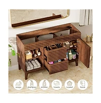 48.0 in. Freestanding Bath Vanity Cabinet without Top in Walnut Assembly required