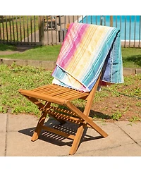 Outdoor Solid Teak Wood with Stained Finish Hyannis Folding Dining Chairs