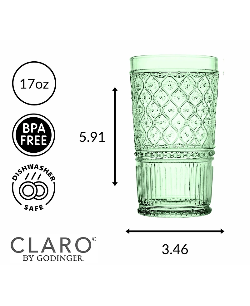 Godinger Claro Highball Glasses, Set of 4