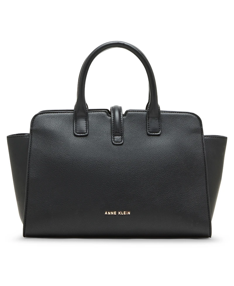 Anne Klein Sculpted Buckle Medium Satchel Bag