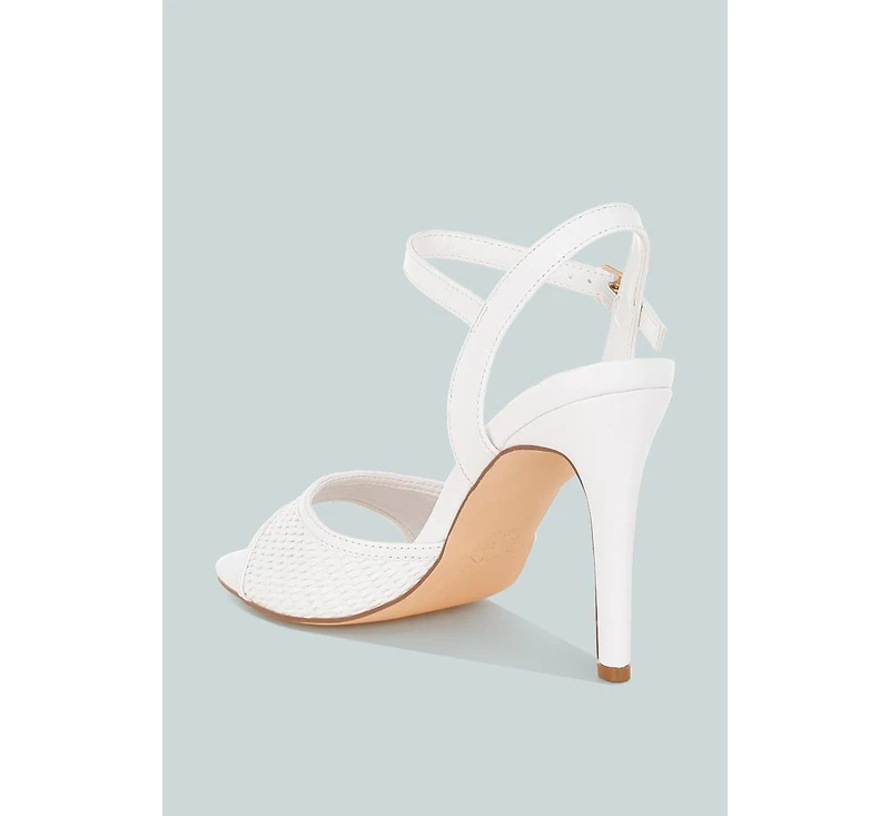 Vilasta Raffia Square Toe Stiletto Heels