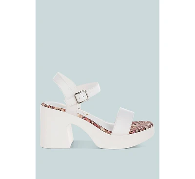 Kolata Faux Leather Pin Buckle Platform Heels