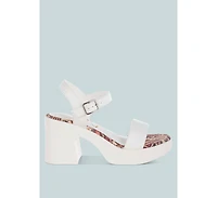 Kolata Faux Leather Pin Buckle Platform Heels