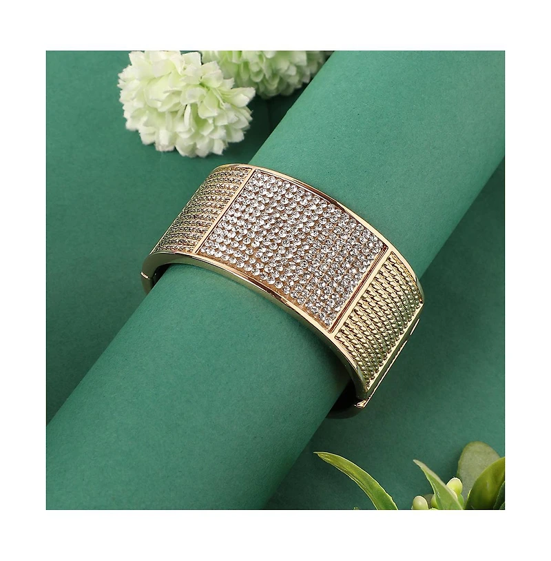 Embellished Cluster Cuff Bracelet