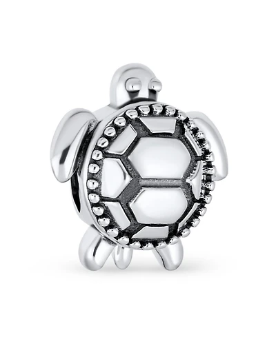 Bling Jewelry Nautical Sea Turtle Charm Bead in Oxidized Sterling Silver European Bracelets