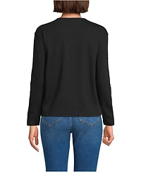 Lands' End Women's Long Sleeve Mariner Jersey Crewneck Tee
