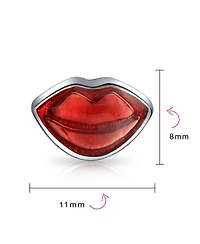 Bling Jewelry Valentine Red Lips Charm Bead in Sterling Silver European Bracelets
