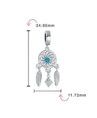 Bling Jewelry Hopes Dreams Blue Amulet Native American Dream Catcher Dangle Charm Bead Silver