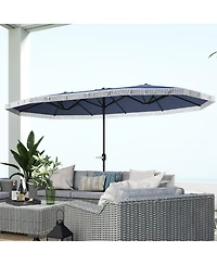 Outsunny 15ft UPF30+ Extra Large Patio Umbrella Market Umbrella, Dark