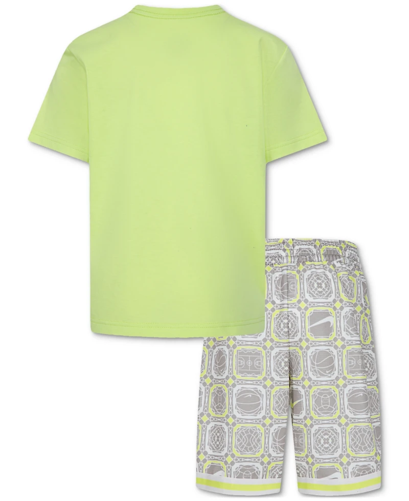 Nike Little Boys Dri-fit Dna 24 Graphic T-Shirt & Shorts, 2 Piece Set
