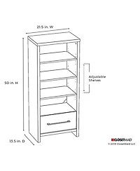 ClosetMaid 165100 Decorative Media Storage Tower Bookcase with Drawer, White