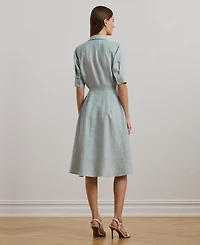 Lauren Ralph Women's Linen Shirtdress