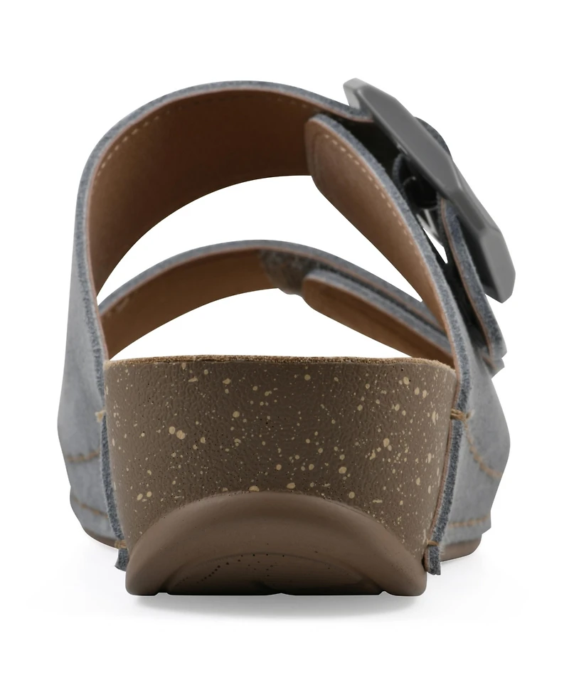 White Mountain Women's Fearful Slip-On Wedge Sandals