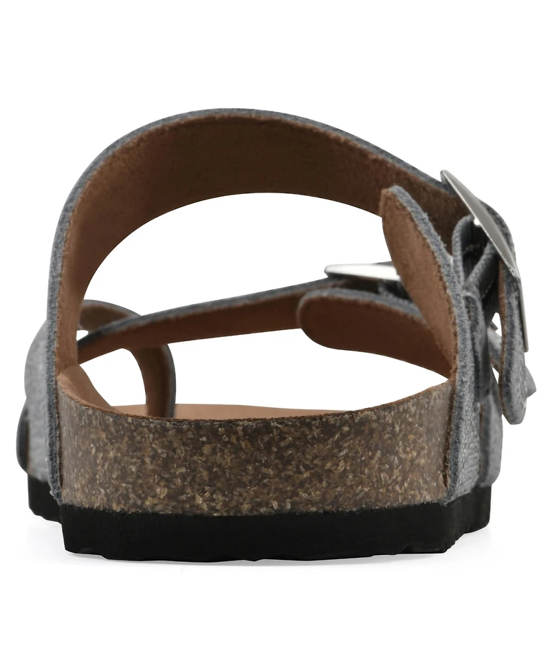 White Mountain Women's Grays Round Toe Flat Sandals