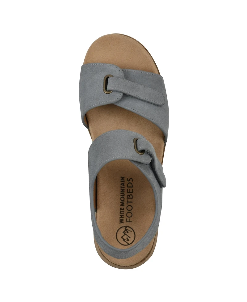 White Mountain Women's Gelato Round Toe Wedge Sandals