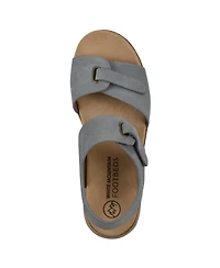 White Mountain Women's Gelato Round Toe Wedge Sandals