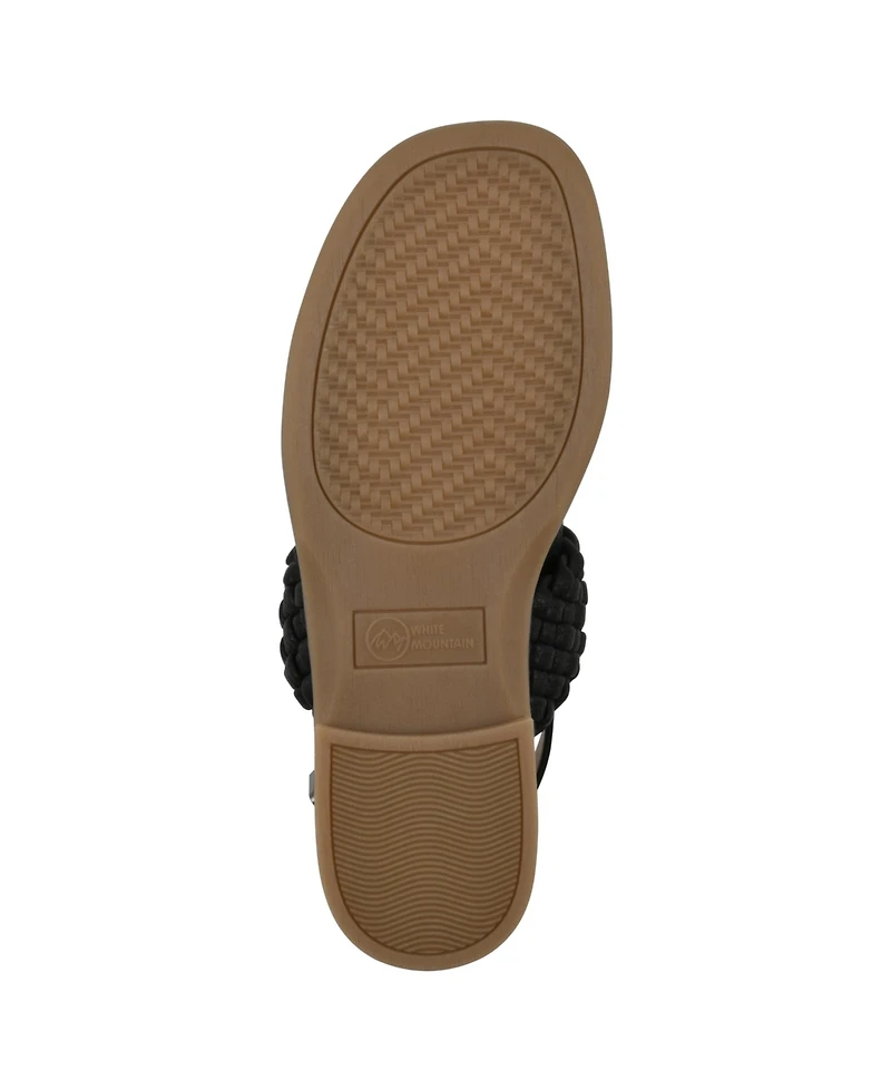 White Mountain Women's Macaroni Round Toe Flat Sandals