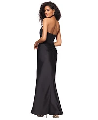 Betsy & Adam Women's Mixed-Media Strapless Corset Gown