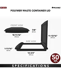 Rev-a-Shelf 50 qt. Trash Can Replacement Lid, Gray (Lid Only), Rv-50-lid-13-1-40