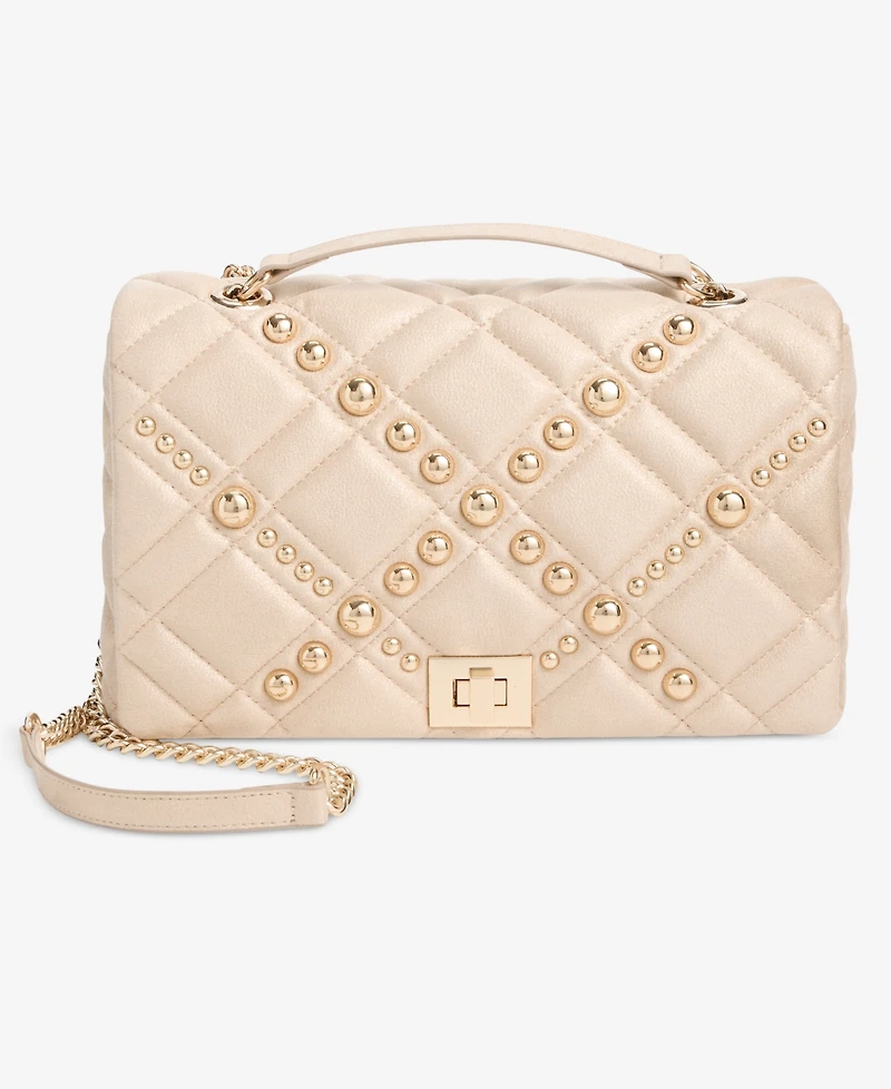 I.n.c. International Concepts Ajae Champagne Pearlized Quilted Shoulder Bag, Exclusively at Macy's