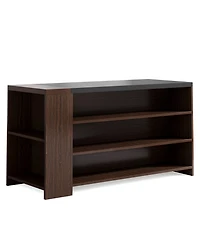 Tribesigns 55" Kitchen Island with Storage, Farmhouse 5-Tier Stationary Island Table with 5 Shelves, Wood Coffee Bar Table Storage Cabinet with Large