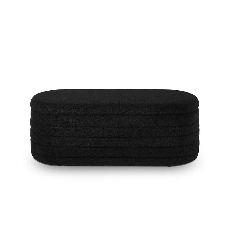 Modern Storage Ottoman Bench with Teddy Boucle Fabric for Bedroom, Living Room, Entryway-The Pop Home