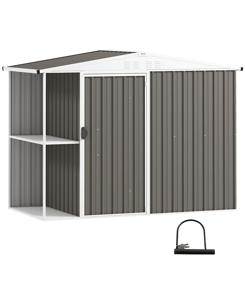 Outsunny 8 x 4ft Metal Shed, Outdoor Shed with Lock, Warm