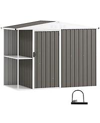 Outsunny 8 x 4ft Metal Shed, Outdoor Shed with Lock, Warm