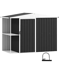 Outsunny 8 x 4ft Metal Shed, Outdoor Shed with Lock, Warm