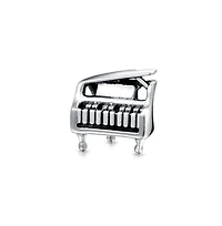 Bling Jewelry Grand Piano Charm Bead Musicians in Oxidized Sterling Silver Fits Bracelets