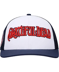 Lids Men's and Women's White/Navy The Grateful Dead Wordmark Trucker Adjustable Hat