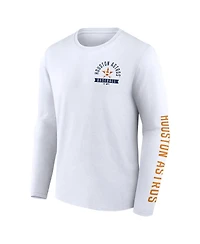Fanatics Men's White Houston Astros Press Box Long Sleeve T-Shirt