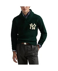 Polo Ralph Lauren Men's Green New York Yankees Cooperstown Collection Pullover Sweater