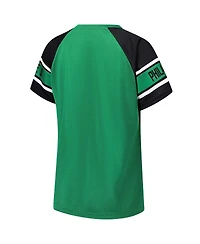 Starter Women's Kelly Green Philadelphia Eagles 1st Rounder Color Block Raglan Top